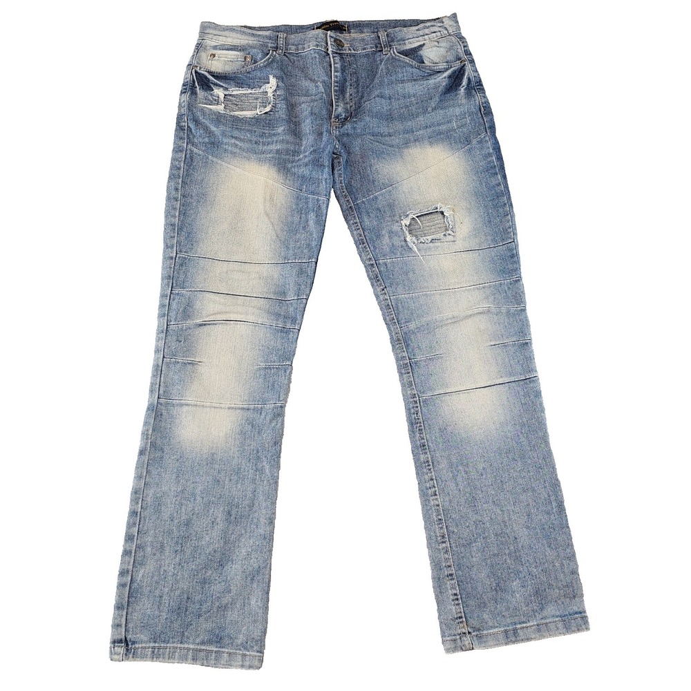 DENIM TRENDS slim fit stretch Jeans 36 acid Distressed Grunge denim pant
